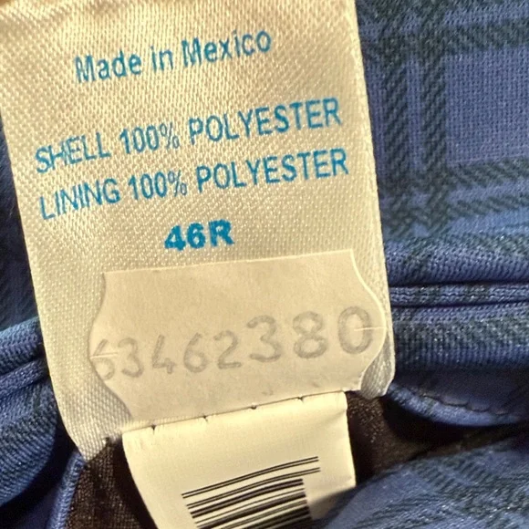 Twillory Men's Blue Black Checked Blazer Sport Coat 2 button washable - Picture 6 of 6